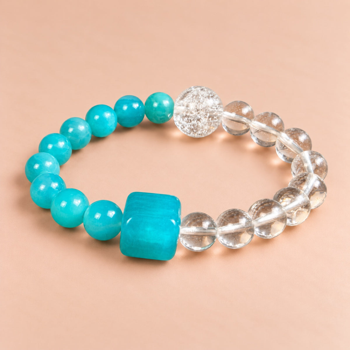 Amazonite & Clear Quartz Bracelet