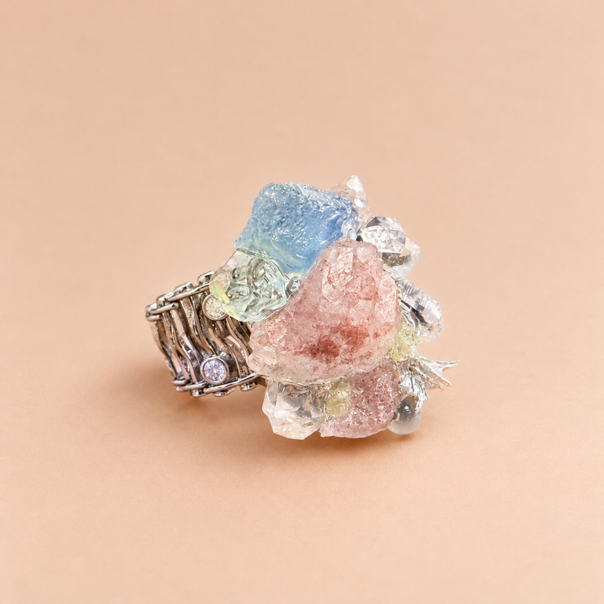 Crystal Bloom Statement Ring