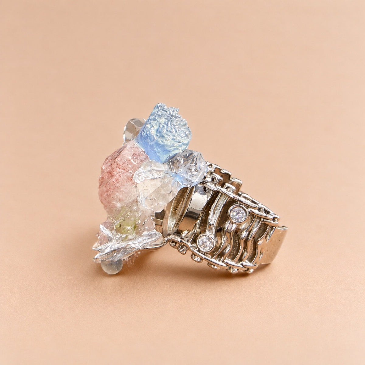 Crystal Bloom Statement Ring