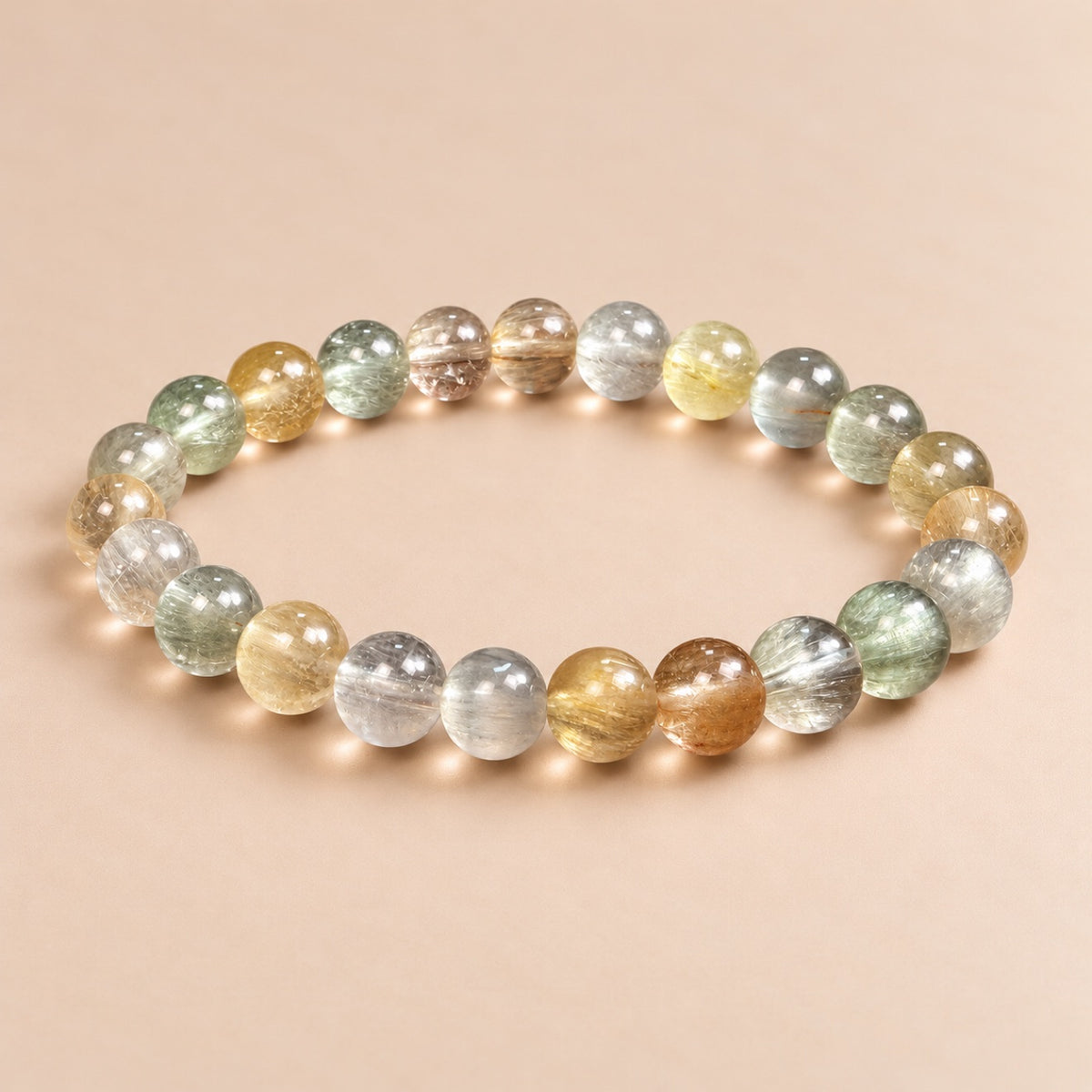 Premium Multicolor Rabbit Hair Quartz Bracelet