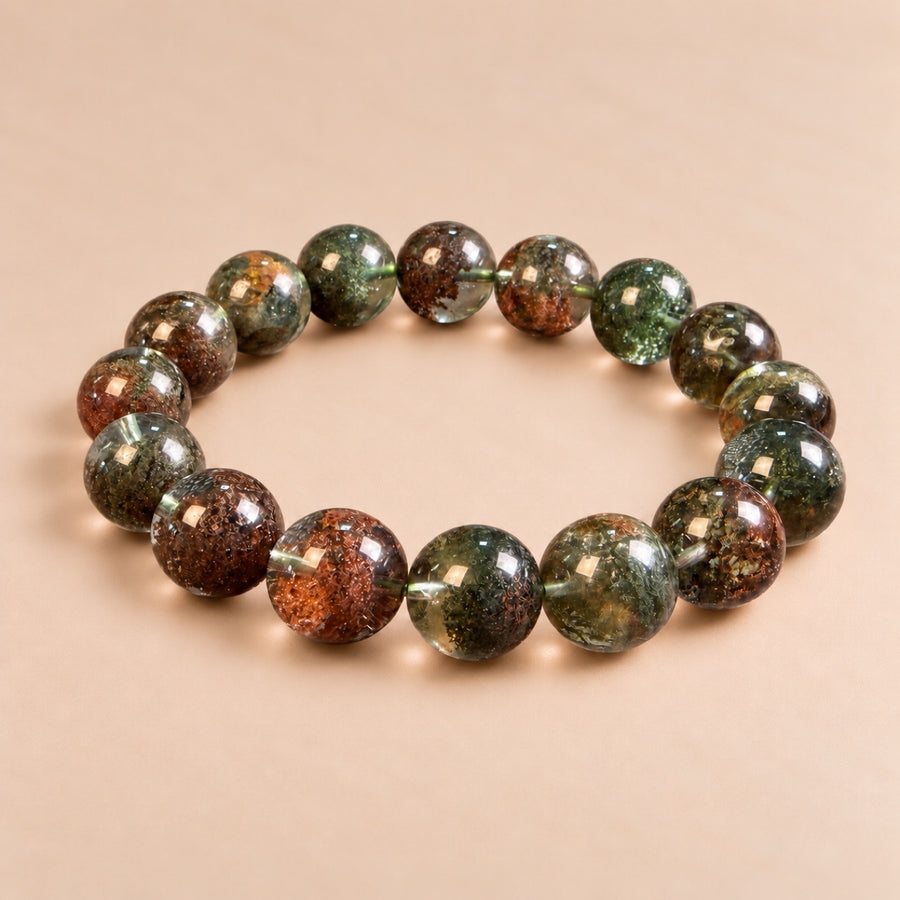 Red & Green Phantom Quartz Bracelet